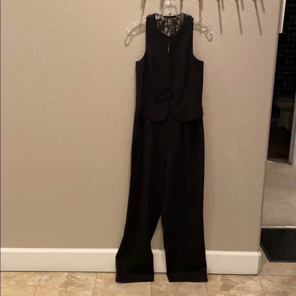 Black one piece pantsuit